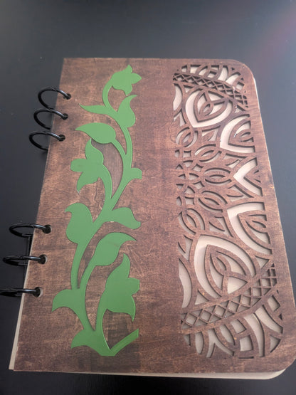 Flower Maiden's Journal - Multipurpose Wooden Notebook Cover
